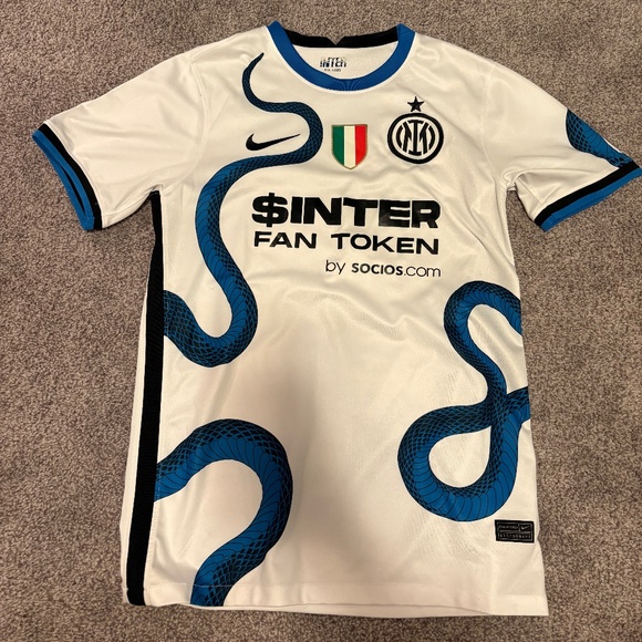 Nike Inter Milan Away Jersey 2021/22 – Snake Design – White/Blue - Picture 1 of 2